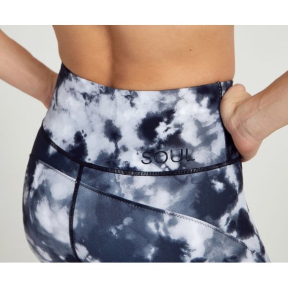 Soulcycle Tie-Dye Contour Stitch Tights Skinny Run - Picture 3 of 11